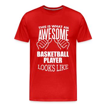 Basketball - Männer Premium Bio T-Shirt - Rot - Vorne - Damien (186cm)