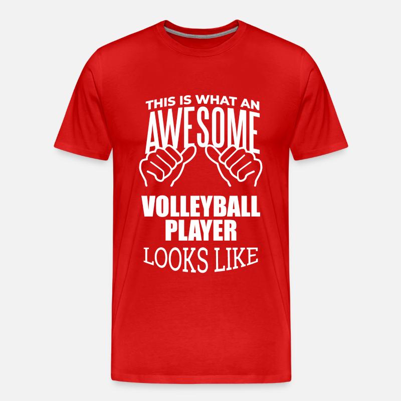 Volleyball - Männer Premium Bio T-Shirt - Rot