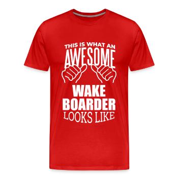 Wakeboard - Männer Premium Bio T-Shirt - Rot - Vorne - Damien (186cm)