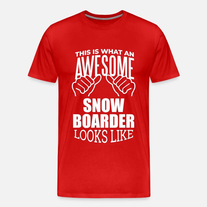 Snowboard - Männer Premium Bio T-Shirt - Rot