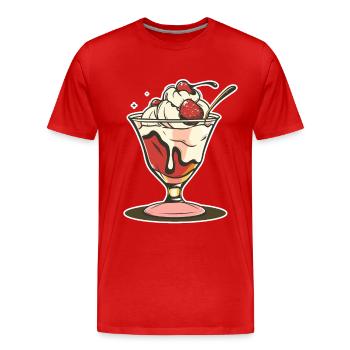 Dessin de coupe glacée - T-shirt bio Premium Homme - rouge - Devant - Damien (186cm)