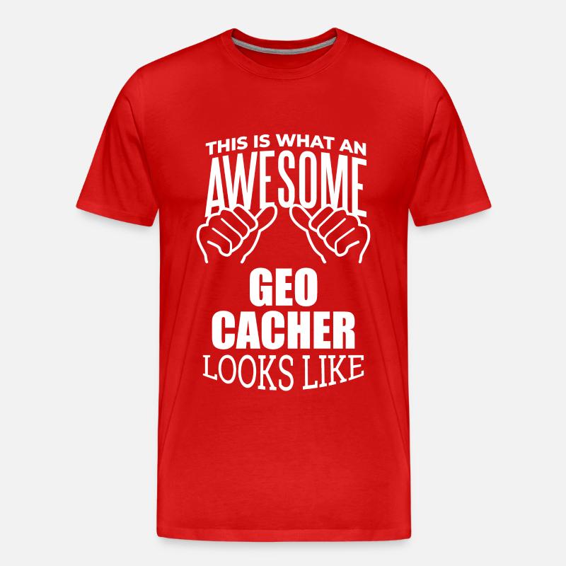 Geocaching - Männer Premium Bio T-Shirt - Rot