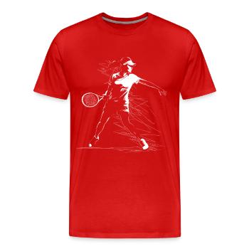 Tennisspielerin Skizze - Männer Premium Bio T-Shirt - Rot - Vorne - Damien (186cm)