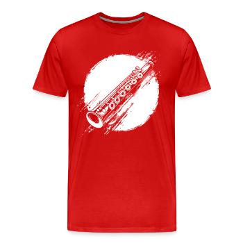 Flûte graphique - T-shirt bio Premium Homme - rouge - Devant - Damien (186cm)