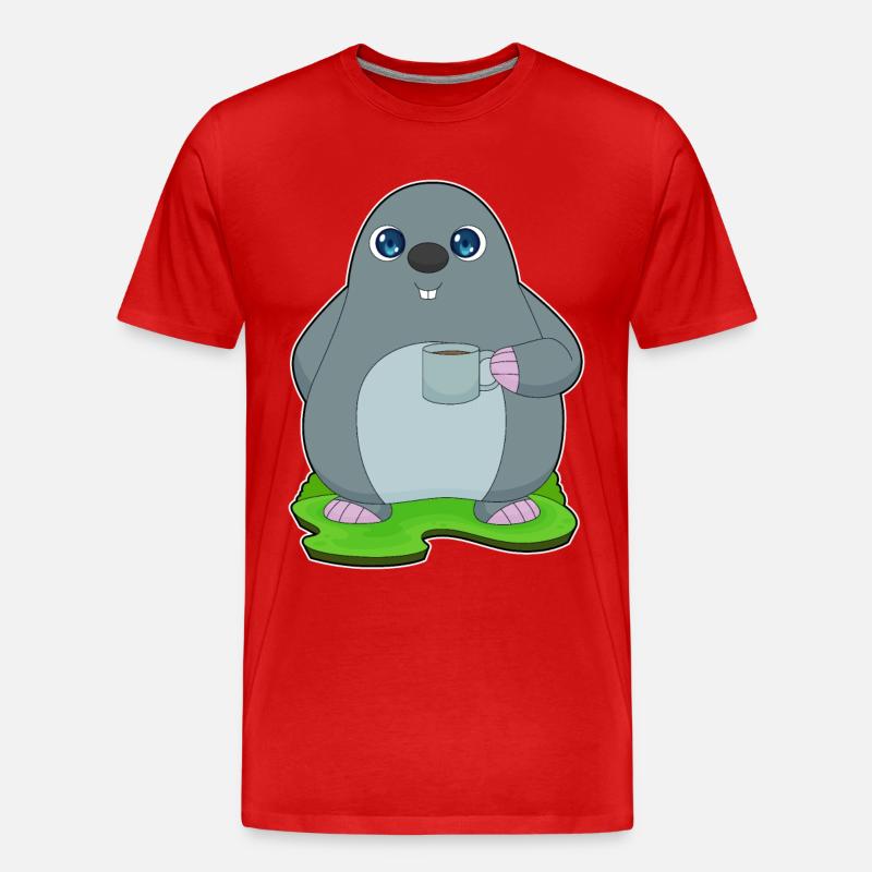 Mole Coffee Tassee - Men's Premium Organic T-Shirt - red