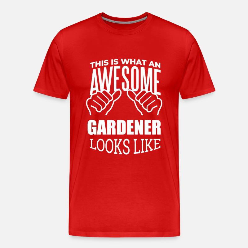Gartenarbeit - Männer Premium Bio T-Shirt - Rot