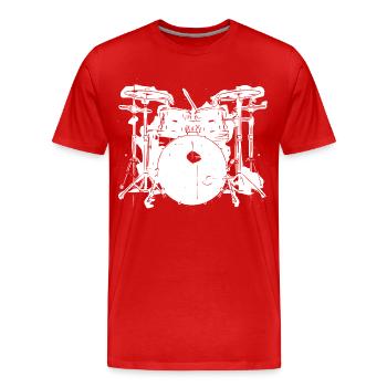 Schlagzeug - Männer Premium Bio T-Shirt - Rot - Vorne - Damien (186cm)