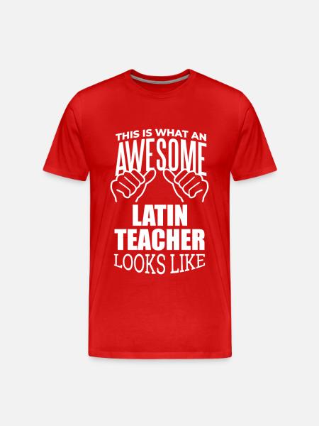 Latein, Latein, Latein, Lat - Männer Premium Bio T-Shirt - Rot
