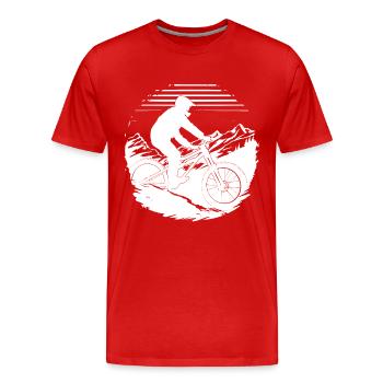 Dessin de vététiste - T-shirt bio Premium Homme - rouge - Devant - Damien (186cm)