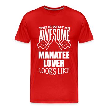 Lamantin lamantin Manatin - T-shirt bio Premium Homme - rouge - Devant - Damien (186cm)
