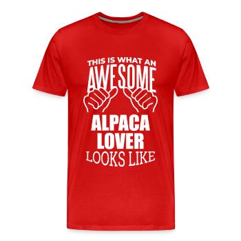 Alpaga Alpaga Alpaga - T-shirt bio Premium Homme - rouge - Devant - Damien (186cm)