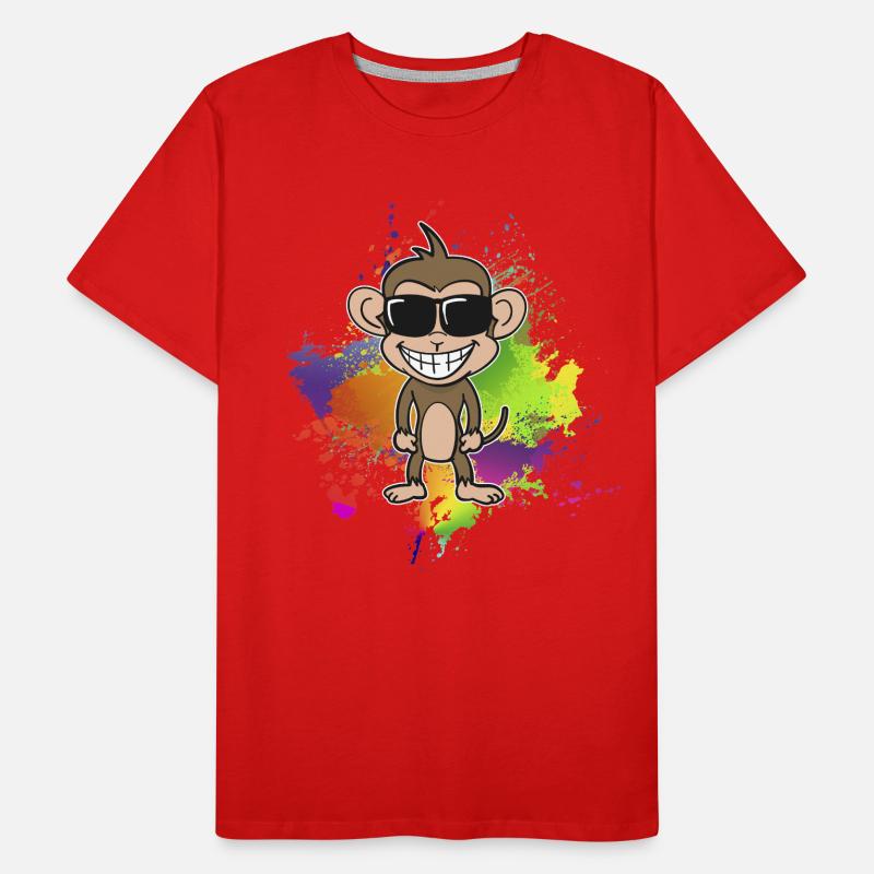 Bunter-Sommer-Affe Männer Premium Bio T-Shirt