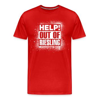 HELP! Out of Riesling - Männer Premium Bio T-Shirt - Rot - Vorne - Damien (186cm)