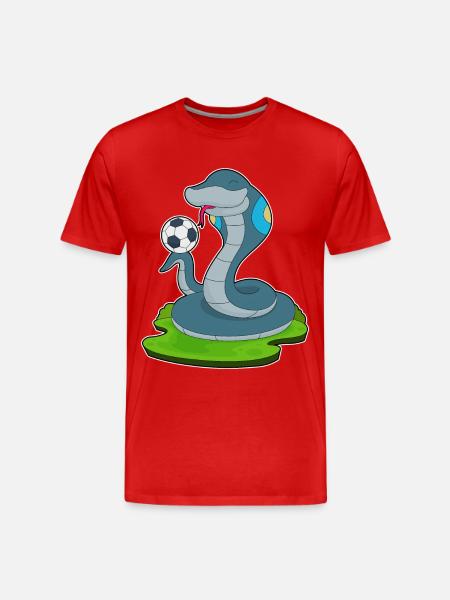 Snake Soccer Player Soccer - Men's Premium Organic T-Shirt - red