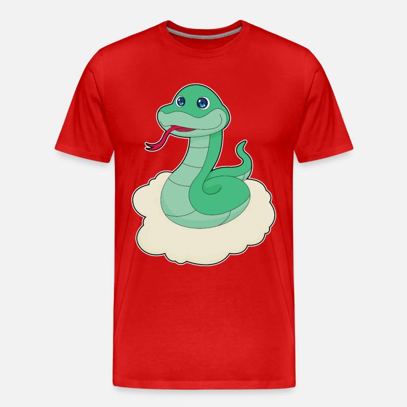 Schlange Wolken - Männer Premium Bio T-Shirt - Rot