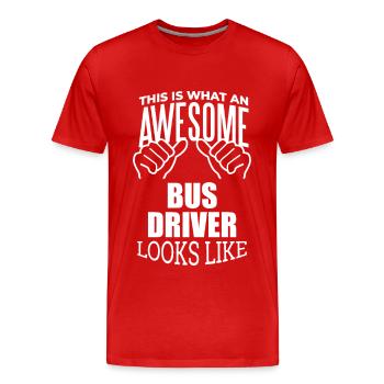 Bus Driver - Men's Premium Organic T-Shirt - red - Front - Damien (186cm)