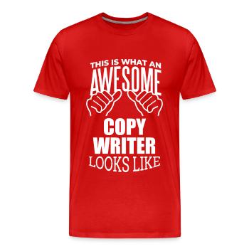 Texter Texter Texter Texter Texter - Männer Premium Bio T-Shirt - Rot - Vorne - Damien (186cm)