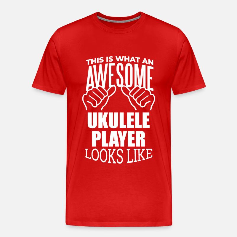 Ukulele - Männer Premium Bio T-Shirt - Rot