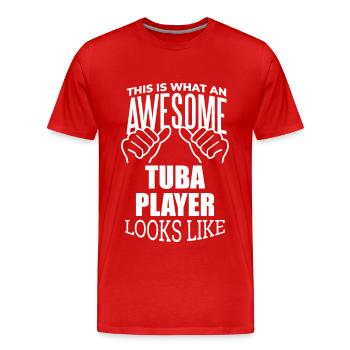 Tuba Tuba Tuba - Männer Premium Bio T-Shirt - Rot - Vorne - Damien (186cm)