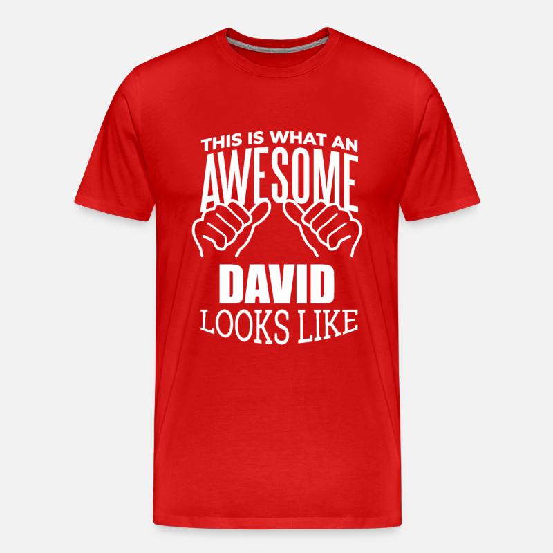 David - Männer Premium Bio T-Shirt - Rot