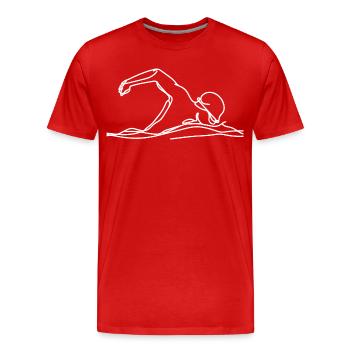 Competition Swimmer Graphic - Men's Premium Organic T-Shirt - red - Front - Damien (186cm)