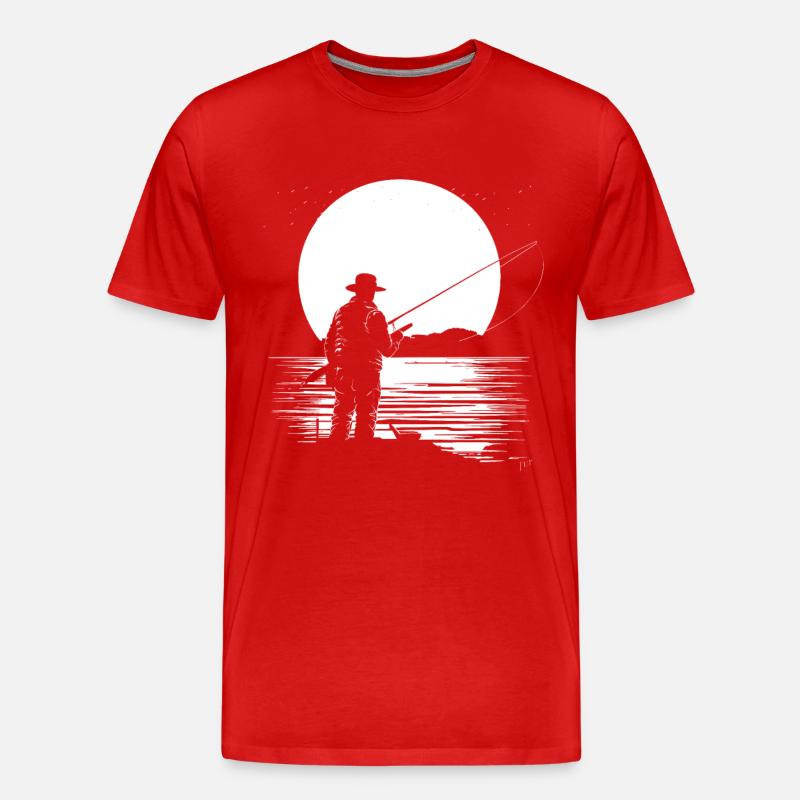 Angler Grafik - Männer Premium Bio T-Shirt - Rot