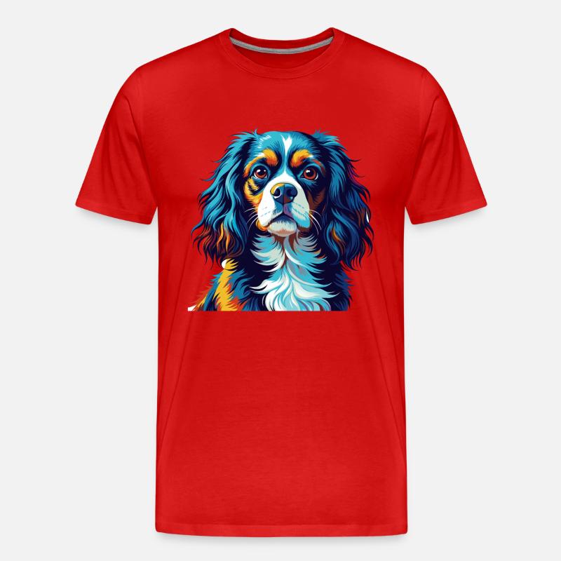 Cavalier King Charles Spaniel Hunderasse Karikatur - Männer Premium Bio T-Shirt - Rot