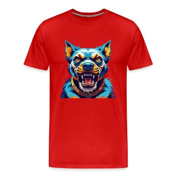 Cordoue Chien de combat Race Coloré Dessin animé Kawaii - T-shirt bio Premium Homme - rouge - Devant - Damien (186cm)