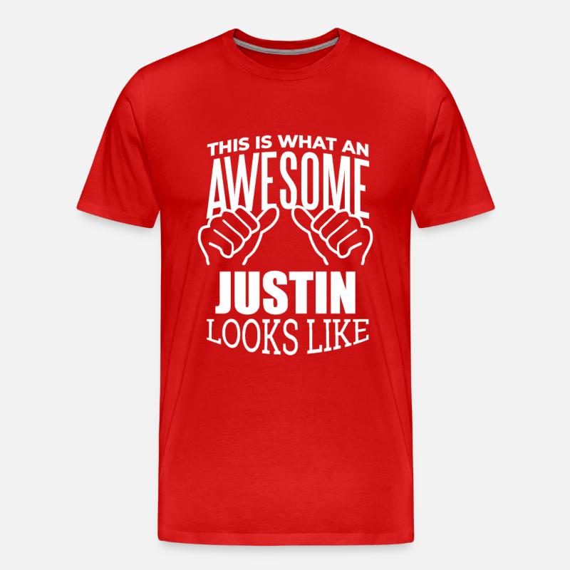 Justin - Männer Premium Bio T-Shirt - Rot