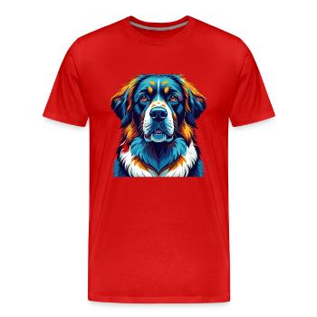 Moscow Watchdog Breed Colorful Cartoon Kawaii - Men's Premium Organic T-Shirt - red - Front - Damien (186cm)