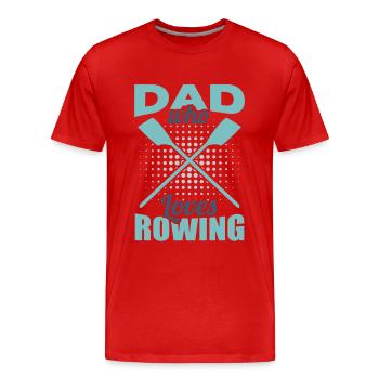 Père aviron - T-shirt bio Premium Homme - rouge - Devant - Damien (186cm)