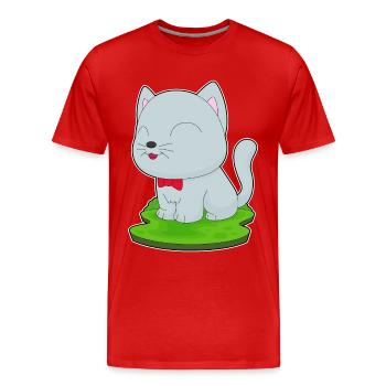 Noeud papillon chat - T-shirt bio Premium Homme - rouge - Devant - Damien (186cm)