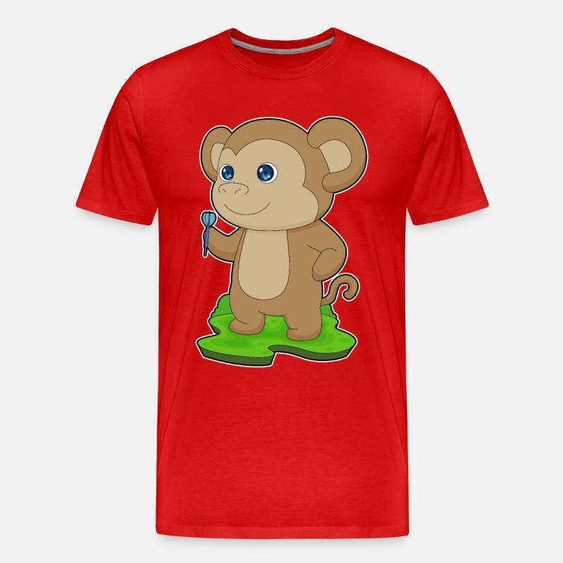 Fléchette de singe - T-shirt bio Premium Homme - rouge