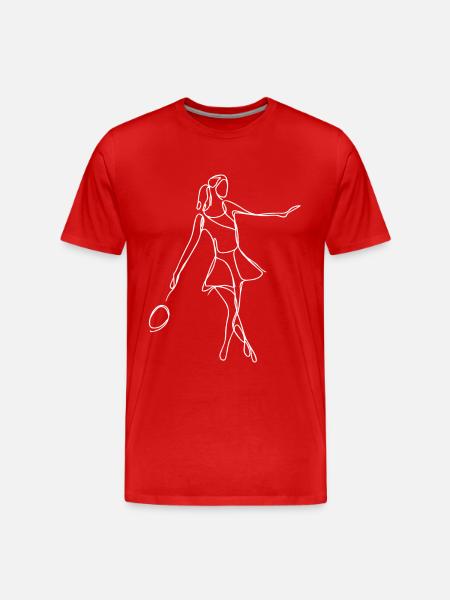 Badminton Girl Drawing - Men's Premium Organic T-Shirt - red