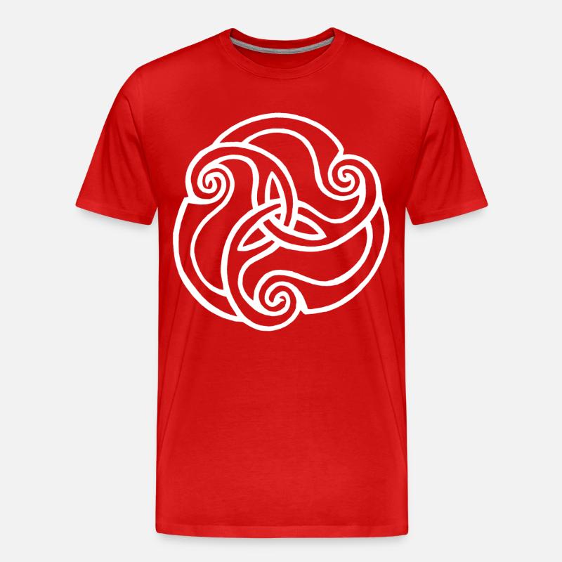 Weiße Blüte mit drei Blütenblättern - Männer Premium Bio T-Shirt - Rot