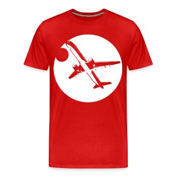 Aviator Drawing - Men's Premium Organic T-Shirt - red - Front - Damien (186cm)