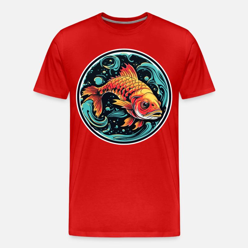 Fisch Illustration - Männer Premium Bio T-Shirt - Rot