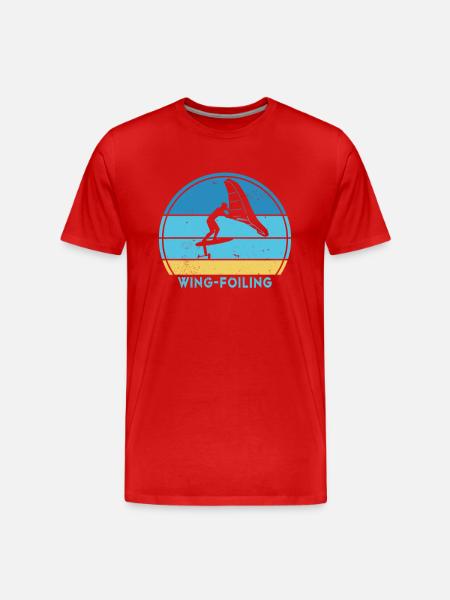 Wingfoil-Surfer Hydrofoil Kitefoil Wingsurf - Männer Premium Bio T-Shirt - Rot