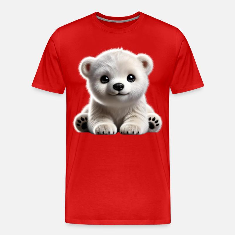 Niedliches Eisbärenjunges-Design - Männer Premium Bio T-Shirt - Rot