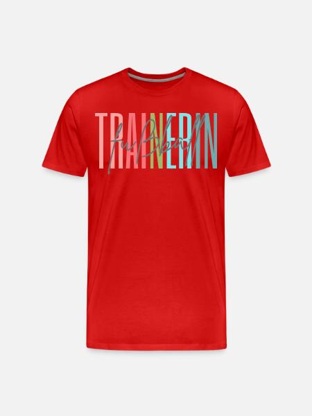 Trainerin Fußball Fußballtrainerin Geschenk - Männer Premium Bio T-Shirt - Rot