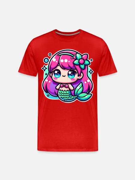 Mermaid - Men's Premium Organic T-Shirt - red