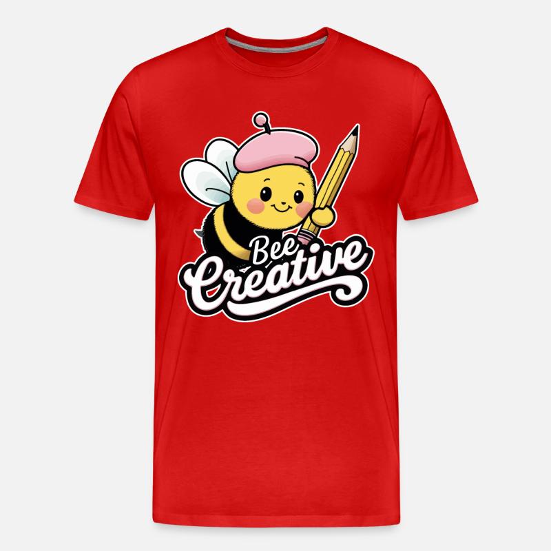 kreative Biene Bee be creative - Männer Premium Bio T-Shirt - Rot