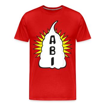Sahne ABI mit Stern, ein lustiger Hingucker. - Männer Premium Bio T-Shirt - Rot - Vorne - Damien (186cm)