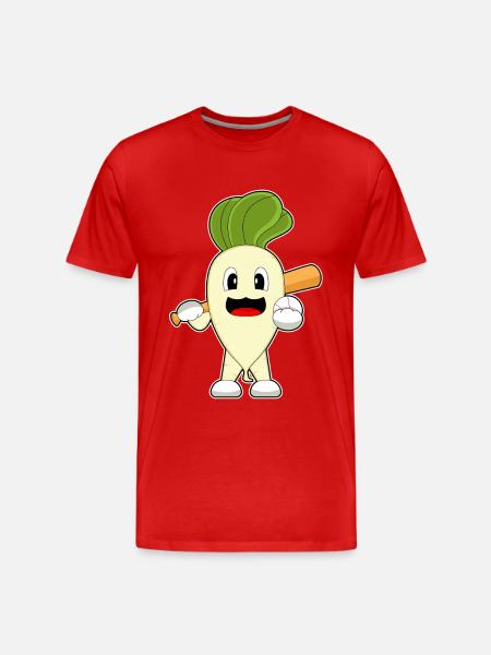 Radish Baseball Baseball Bat - Men's Premium Organic T-Shirt - red