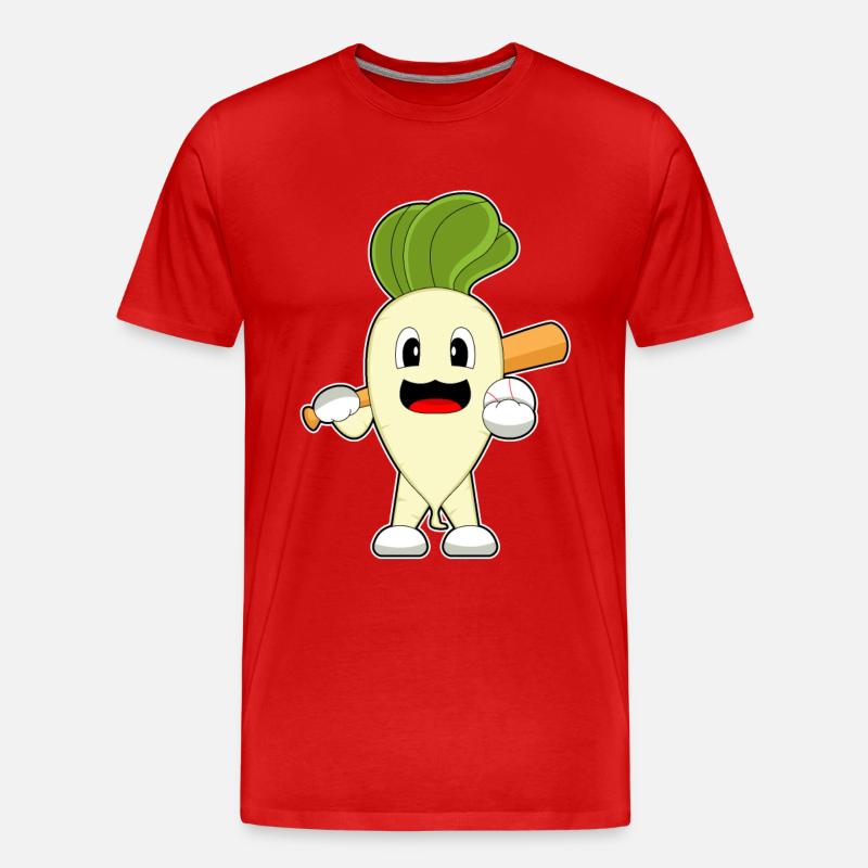 Radieschen Baseball Baseballschläger - Männer Premium Bio T-Shirt - Rot