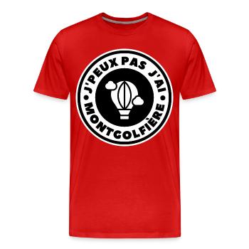 Ich kann keinen Heißluftballon haben - Männer Premium Bio T-Shirt - Rot - Vorne - Damien (186cm)
