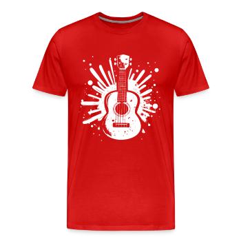 Ukulele Streetart - Männer Premium Bio T-Shirt - Rot - Vorne - Damien (186cm)