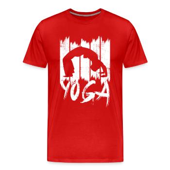 Yoga Pose - Men's Premium Organic T-Shirt - red - Front - Damien (186cm)