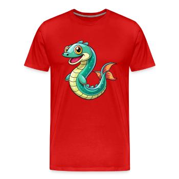 Anguille Mignon Dessin Animé Personnage Kawaii Clipart - T-shirt bio Premium Homme - rouge - Devant - Damien (186cm)