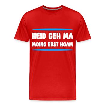 Bayrischer Spruch  - Männer Premium Bio T-Shirt - Rot - Vorne - Damien (186cm)